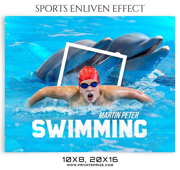 Swimming Championships photography template.