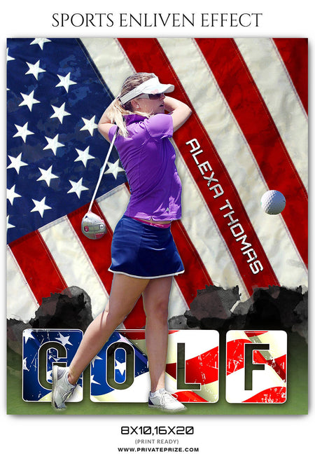 ALEXA THOMAS GOLF - SPORTS ENLIVEN EFFECT - Photography Photoshop Template