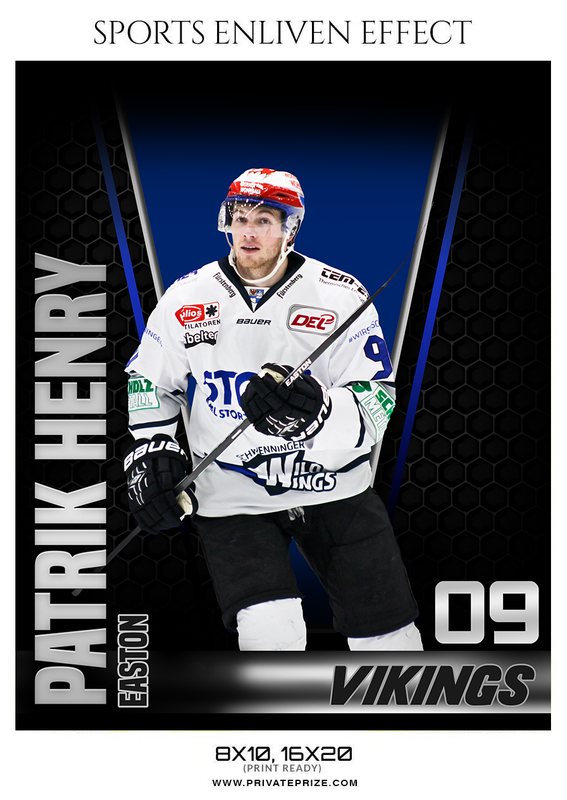 Patrik Henry - Ice hockey sports photography photoshop template