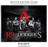Red-Dodgers Themed Sports Template - Photography Photoshop Template