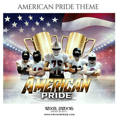 American Pride - Football Themed Sports Photography Template - PrivatePrize - Photography Templates