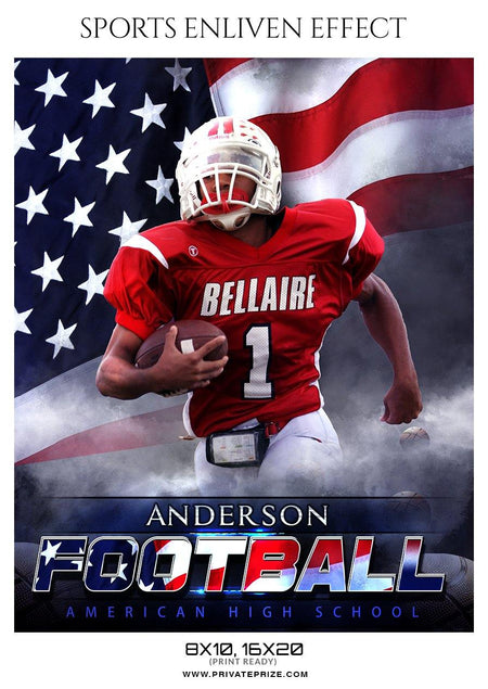 Anderson football - Sports Patriotic Series - PrivatePrize - Photography Templates