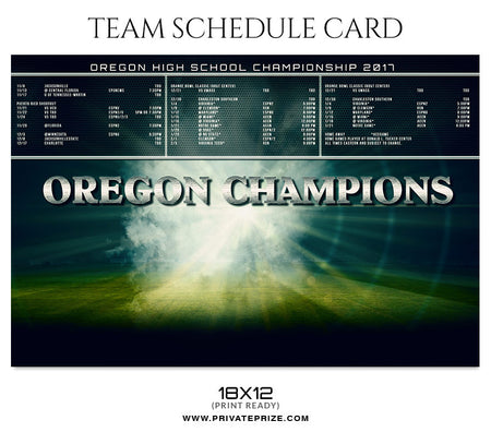 Team Schedule Card Sports Photography Photoshop Template