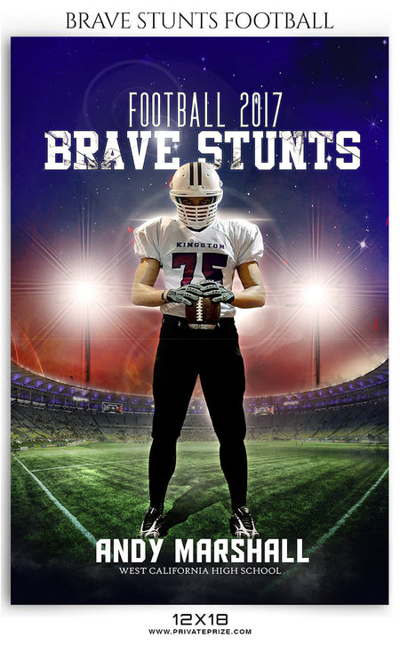 Brave Stunts- Football- Themed Sports Template - Photography Photoshop Template