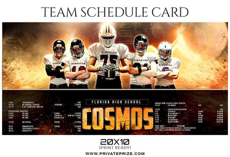 Cosmos - Team Sports Schedule Card Photoshop Templates - PrivatePrize - Photography Templates