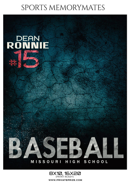 Dean Ronnie Baseball Memory Mate  Photoshop Template - Photography Photoshop Template