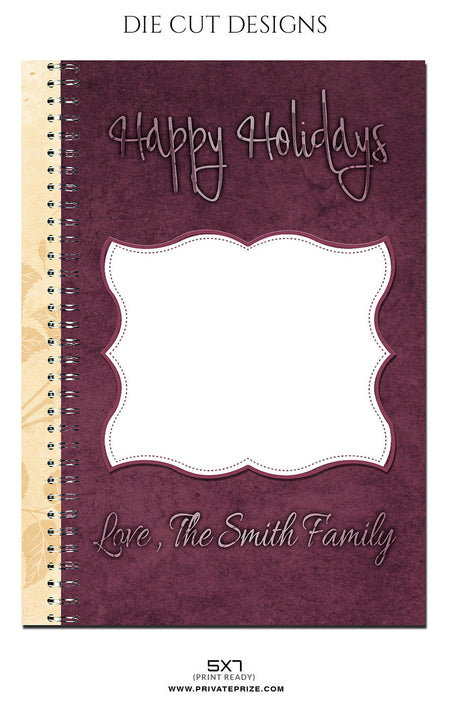 HAPPY HOLIDAYS-DIE CUT DESIGN - Photography Photoshop Template