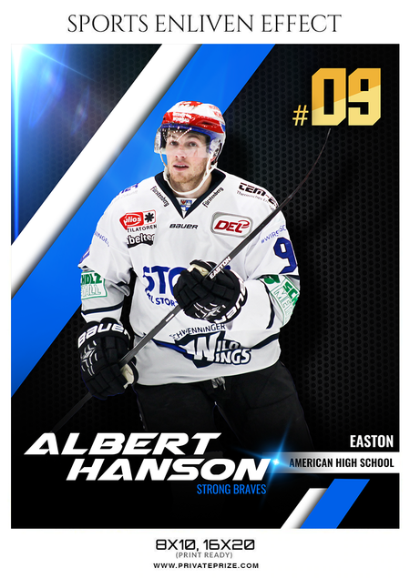 Albert Hanson - Ice Hockey Sports photography Photoshop Template