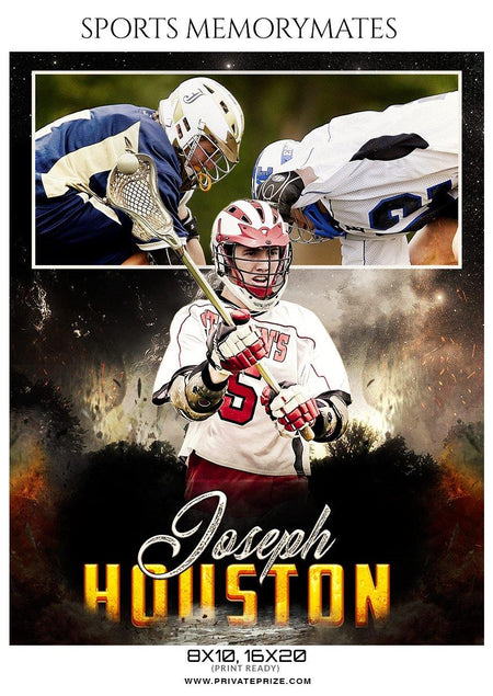 Joseph Houston - Lacrosse Sports Memory Mate Photoshop Template - PrivatePrize - Photography Templates
