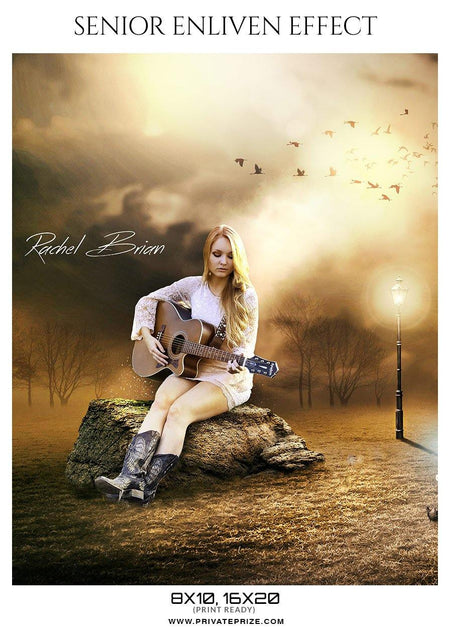 Rachel Brian - Senior Enliven Effect Photoshop Template - PrivatePrize - Photography Templates
