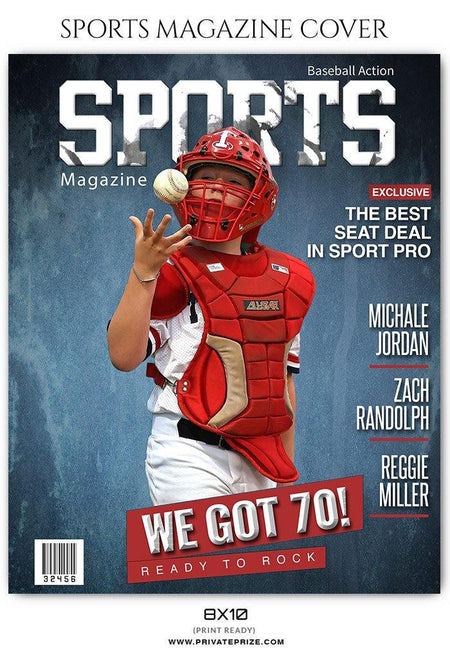 Sports Photography- Baseball Magazine Cover - PrivatePrize - Photography Templates