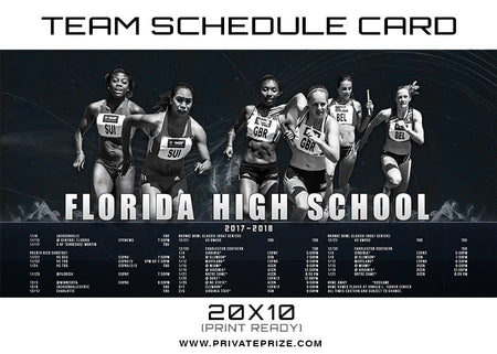 Florida Team Schedule Card - Photography Photoshop Templates