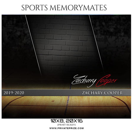 Zachary Cooper - Basketball Memory Mate Photoshop Template - PrivatePrize - Photography Templates