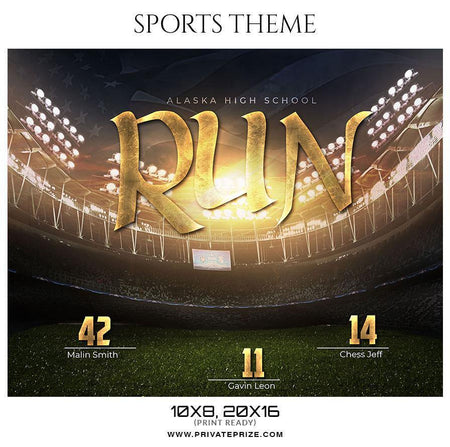 Run - Football Themed Sports Photography Template - PrivatePrize - Photography Templates