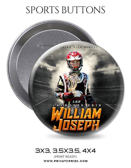Wiliam Jospeh - Lacrosse Sports Button - PrivatePrize - Photography Templates