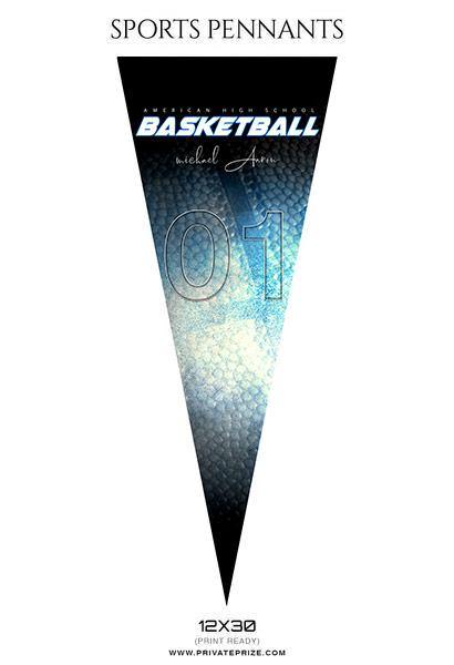 Michael Aaron - Basketball Sports Pennants Photography Templates - PrivatePrize - Photography Templates