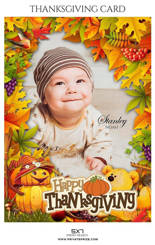 Stanley Noah - Thanksgiving cards - PrivatePrize - Photography Templates