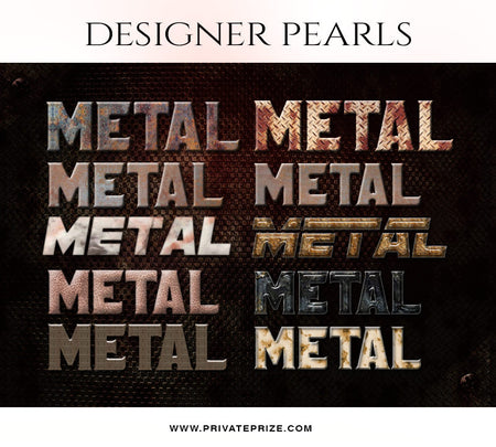 Metal Text Style Set -Designer Pearls set - Photography Photoshop Template