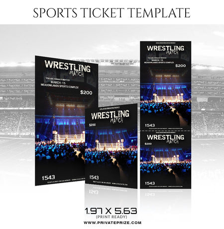 Wrestling Sports Ticket Template - Photography Photoshop Template