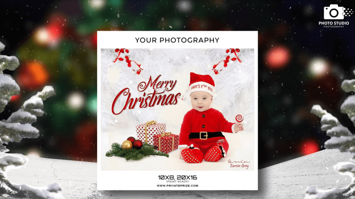 Christmas theme photography template