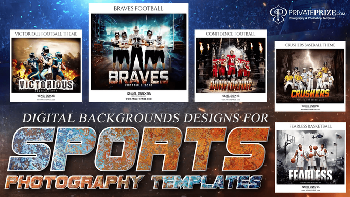 Digital backgrounds designs for sports photography templates