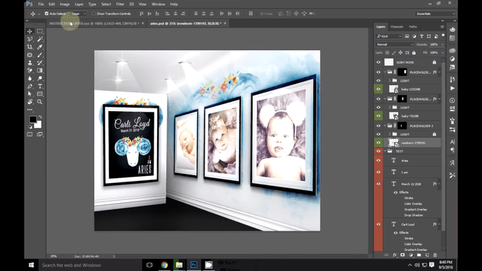 Zodiac photoshop template for kids photography