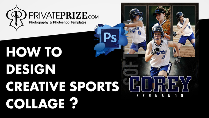 Design creative sports collage photography template