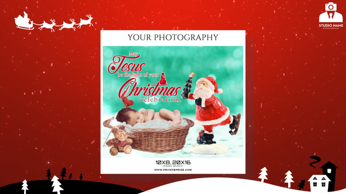 Christmas theme photoshop template