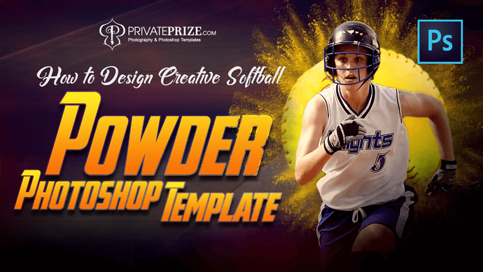 How to design creative softball powder photoshop template