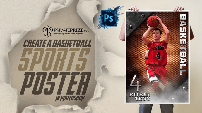 Create an awesome basketball sports poster in photoshop