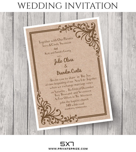 Julie&Brandon Wedding Invitation Card - Photography Photoshop Template