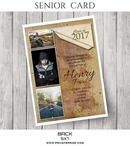 Henry- Senior Photocard - Photography Photoshop Template