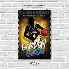 Gordon Greg Basketball Sports Banner Photoshop Template