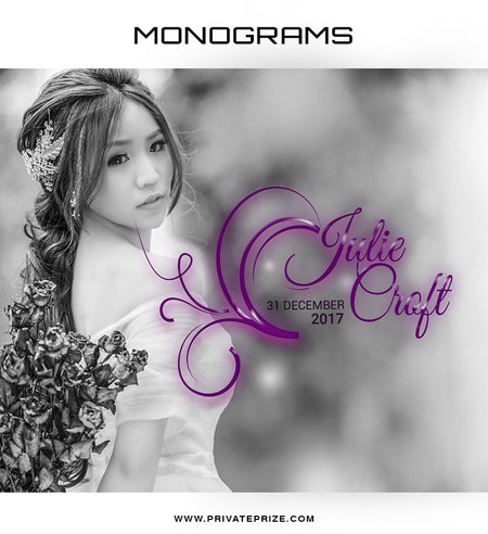 Julie Croft Love Monogram - Photography Photoshop Template