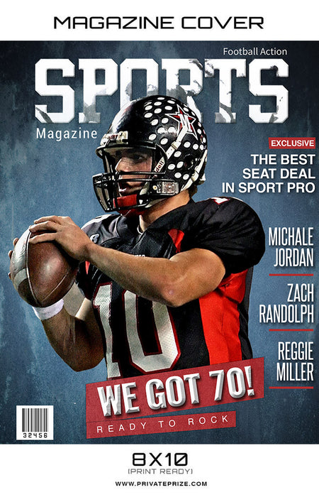 Football- Sports Photography Magazine Cover - Photography Photoshop Templates