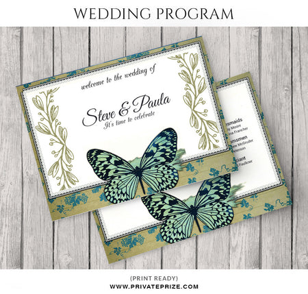 Steve and Paula Wedding Program - Photography Photoshop Template