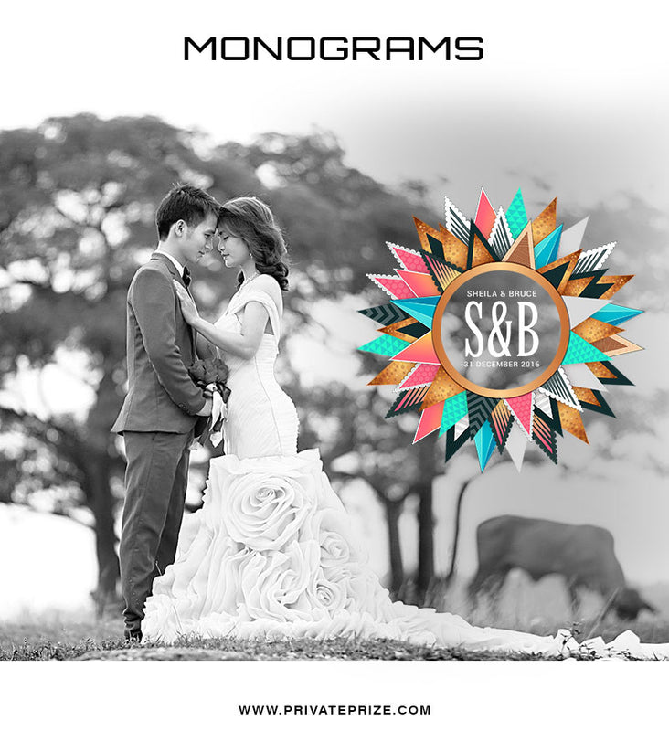 S&B Love Monogram - Photography Photoshop Template