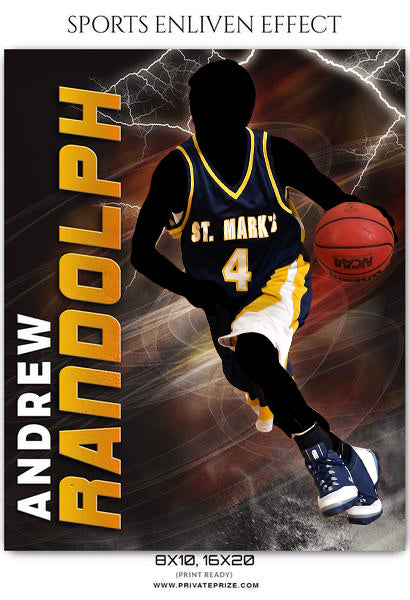 Andrew Randolph - Basketball Sports Enliven Effects Photography Template - Photography Photoshop Template