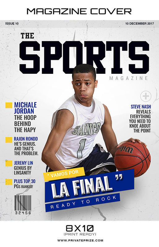 The Sports  - Sports Photography- Basketball Magazine Cover - Photography Photoshop Template