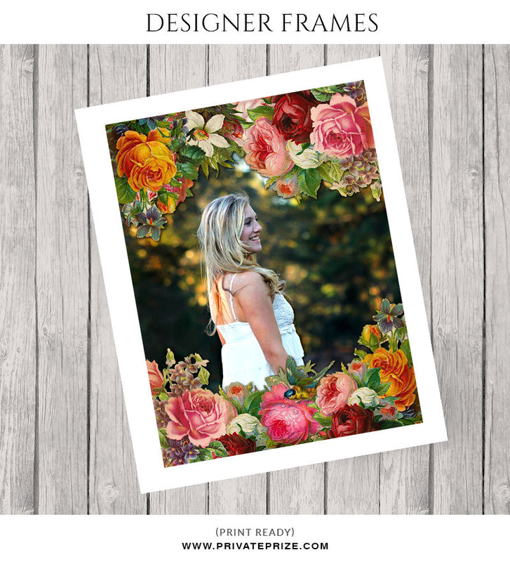 Floral Frame - Embellish Overlay - Photography Photoshop Templates