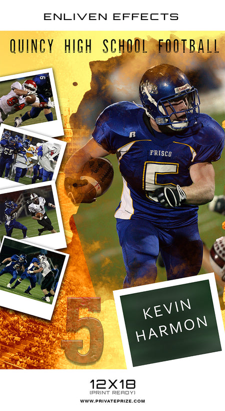 Quincy High School Sports - Enliven Effects - Photography Photoshop Template