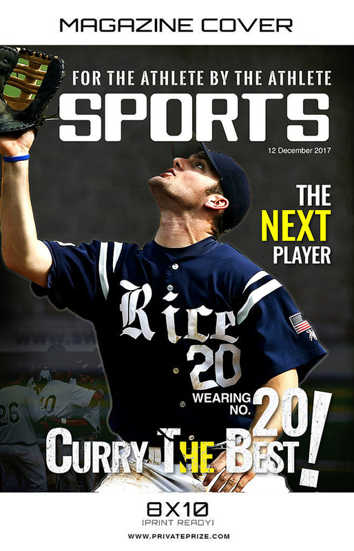 Magazine-Sports Photography- Baseball Magazine Cover - Photography Photoshop Template