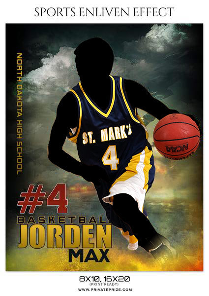 JORDEN MAX-BASKETBALL - SPORTS ENLIVEN EFFECT - Photography Photoshop Template