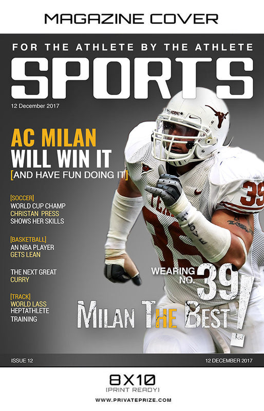Milan  - Sports Photography-Magazine Cover - Photography Photoshop Template