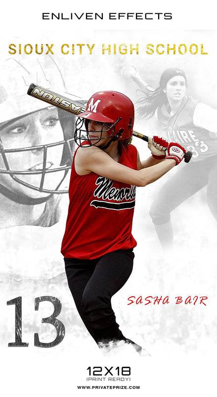 Sioux High School Sports - Enliven Effects - Photography Photoshop Template