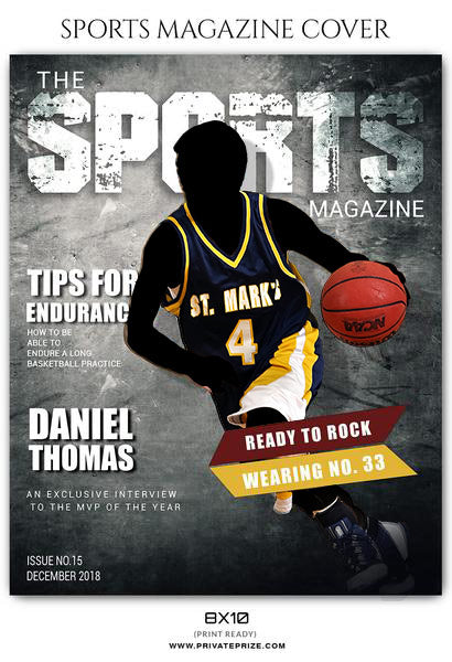 Daniel Thomas - Basketball Sports Photography Magazine Cover - Photography Photoshop Template