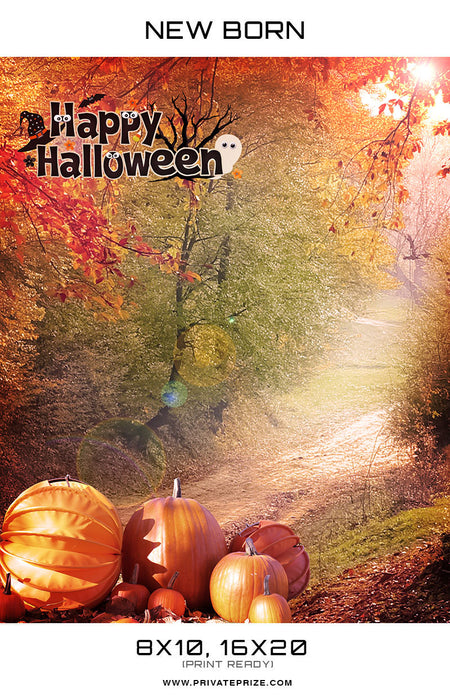 New Born Halloween Digital Background - Photography Photoshop Template