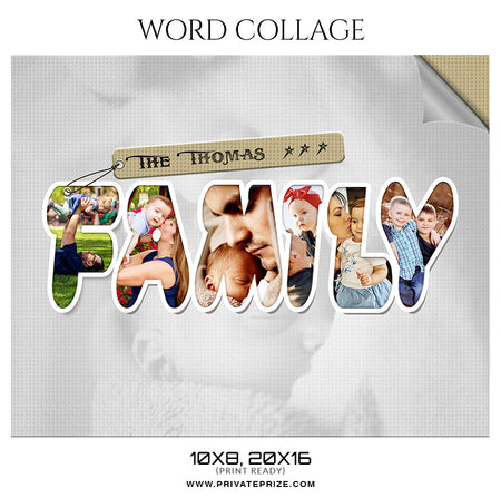 The Thomas Family - Word Collage - Photography Photoshop Template