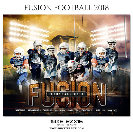 Fusion Football Themed Sports Photography Template - Photography Photoshop Template