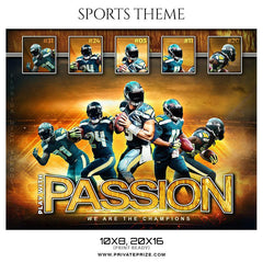 Play with passion - Football Themed Sports Photography Template